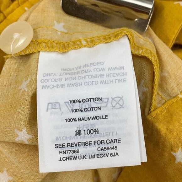 Madewell Blouse Womens Extra Small Yellow Star Scatter Wrap Cropped Top Cotton - Picture 6 of 6